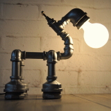 凡特复古水管机器人台灯创意新奇卧室台灯床头灯大学生学习台灯