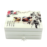 中式新古典高档鸳鸯玻璃首饰盒珠宝盒结婚礼品礼物样板房卧室摆件