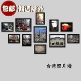 台湾经典黑白照片墙台湾建筑街景装饰画餐厅办公室挂画有框框