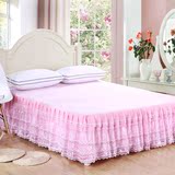单人双人蕾丝床裙床罩单件纯棉床单床套床盖1.5米1.8m床保护套