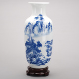 105景德镇陶瓷 釉下彩青花瓶 现代时尚家居摆设 陶瓷工艺品摆件