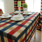 欧式爱丁堡格子棉麻布艺地中海西餐厅桌布茶几布台布盖布
