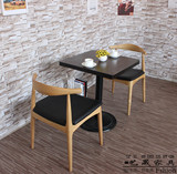 原木咖啡厅桌椅 茶餐西餐厅椅子 甜品店奶茶店桌椅组合 现代中式
