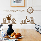 创意厨房餐厅餐桌吧台组合贴画磨砂PVC可移除贴纸简约单色装饰贴