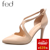 fed2016欧美新款性感尖头羊皮细跟凉鞋 时尚浅口舒适女鞋1884361