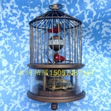 古玩古董 老式机械表 机械钟 纯铜老钟表 挂钟 鸟笼形老座钟摆件