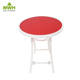MWH金属铁玻璃折叠小边桌 创意时尚简约居家实用方便玻璃圆桌新品