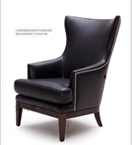 欧式实木老虎椅美式酒店单人沙发椅高背休闲办公椅子咖啡椅特价