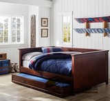 美式实木沙发床定制 PB坐卧两用沙发床 美式乡村推拉床田园沙发床