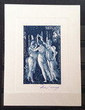 摩纳哥 1998 绘画 美惠三女神 阿尔贝森签名印样 雕刻版 MNH