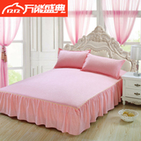 2016韩式活性棉床裙床罩 1.5m1.8米/2米单件纯色床套特价酒店用