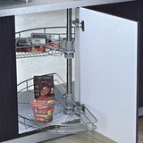 厨房橱柜拉篮 双层180度转角位碗碟篮调味料篮 多功能置物收纳架