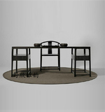 老榆木桌子 现代简约中式办公桌 全实木写字台 带抽屉 书房书桌