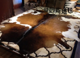牛皮地毯整张 客厅卧室牛皮地毯 样板房真皮地毯 进口奶牛皮地毯