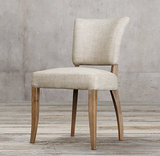 出口阿黛尔软包椅子法国实木做旧软垫座椅美式复古实木餐椅休闲椅