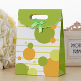 新款翻盖纸袋 绿色圆圈生日回礼袋 创意礼品袋喜糖袋 化妆品纸袋