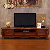 欧式电视柜 美式大理石电视柜 实木雕花烤漆可拆装地柜 客厅家具