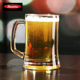 土耳其进口玻璃创意超大收腰啤酒杯果汁杯 凉水杯 带把扎啤杯子