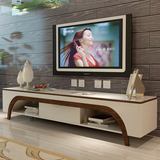 现代简约电视柜 烤漆钢化玻璃地柜组合 带储物抽屉电视机柜