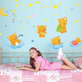 儿童房间墙贴纸卧室卡通墙壁装饰可爱动漫小宝宝壁饰贴画小熊月亮