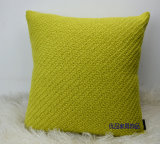 优品黄绿色编织抱枕毛线抱枕软装样板房抱枕沙发椅子靠垫简约靠包