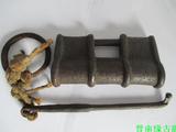 古玩杂项 铁器收藏 带钥匙的一把老铁挂锁 古董老货 包真包老