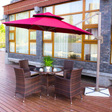 户外家具庭院休闲铁艺实木桌椅带遮阳伞组合室外阳台酒吧户外桌椅
