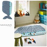 玛撒MASAR荷兰进口地毯 儿童房 床边地毯 蓝色 卡通 鲸鱼图案现货
