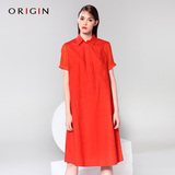 ORIGIN安瑞井品牌女装2016夏新品连衣裙原创英伦中长款棉衬衫裙
