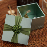 花半里 欧式创意喜糖盒绿色森系婚礼糖果盒子结婚糖盒成品