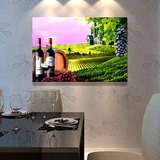 现在客厅装饰画无框画单联画 餐厅单幅水果挂画水晶壁画墙画酒杯