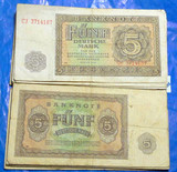 外币欧洲 1948年版民主德国(东德)5马克纸币 外国钱币经典保真