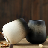 景德镇陶瓷茶杯 创意磨砂渐变日式杯子 复古文艺简约手工马克杯