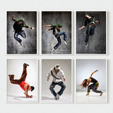 hip-hop街舞舞蹈室嘻哈个性创意装饰画无框画墙画挂画壁画组合画