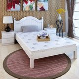 简约实木床白色松木床公主床硬板床单人床欧式床双人床1.2 1.5米m