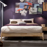 特价进口环保橡木床现代简约双人床1.5米1.8米婚床实木床架成人床