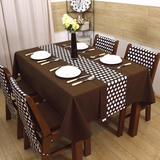 咖色全棉加厚帆布纯色西餐厅桌布欧式布艺茶几布桌布台布盖布餐桌