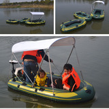 QINXU2人3人加厚电动皮划艇充气船橡皮艇钓鱼船 皮筏艇耐磨捕鱼船
