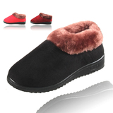 老北京布鞋 冬季棉鞋 加厚保暖女款休闲棉靴高帮 牛筋底棉拖包跟