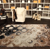 土耳其进口欧式简约客厅茶几地毯时尚现代中国风卧室床边羊毛地毯