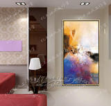 纯手绘油画 东南亚风格简约时尚客厅背景墙现代赵无极抽象油画