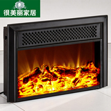 欧式仿真火取暖电壁炉炉芯美式 电子遥控取暖器 欧式壁炉加热炉芯