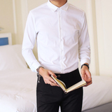 戰地吉普海瀾之家李維斯2016修身男士青年韩版潮长袖衣服常规衬衫