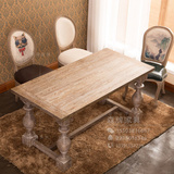 出口欧洲美式法式乡村实木餐桌整装小户型长方形桌子餐厅4人餐桌