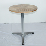 实木小圆桌子餐桌咖啡店桌特色简约现代餐桌60CM小桌铝木组合桌子