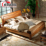 实木双人床中式 1.5米1.8米 婚床乌金楠橡木现代中式卧室成套家具
