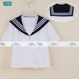 学院派海军服学生装衬衣日本正统JK水手服上衣胸前拉链校服班服