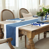 美式纯色棉麻餐桌旗桌垫茶几电视柜旗西餐餐桌拼接床旗床垫地中海