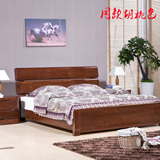 特价榆木双人床1.8米高箱储物床1.5米中式婚床全实木床家具
