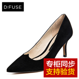 D:FUSE/迪芙斯2016春新款羊皮尖头性感细高跟单鞋女鞋DF61113094